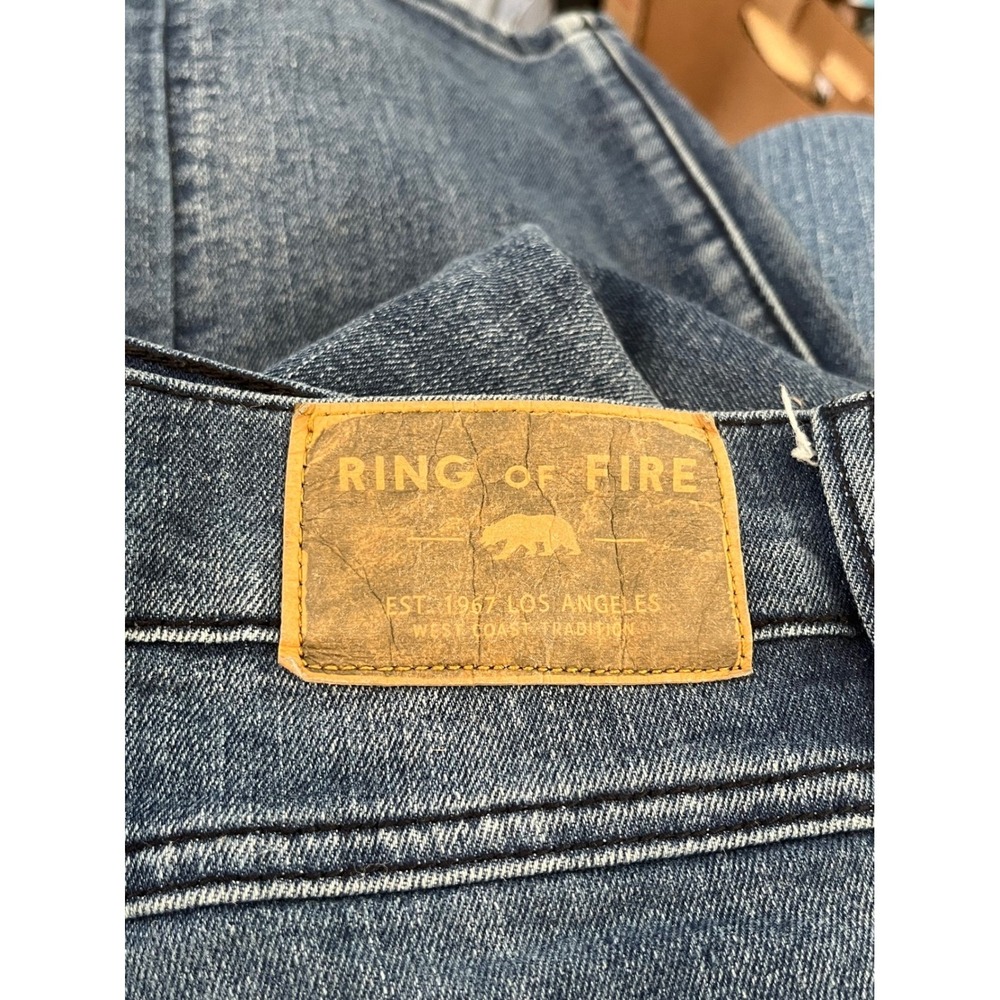 Ring of Fire Mens Slim Fit Moto‎ Jeans W34 L30 Blue Denim